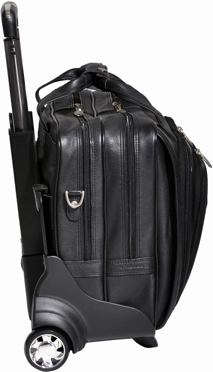Mcklein I Series Gold Coast Leather 17In Wheeled Laptop Case
