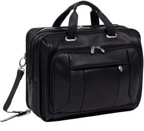 Mcklein S Series River West Leather Fly-Through 17In Laptop Case