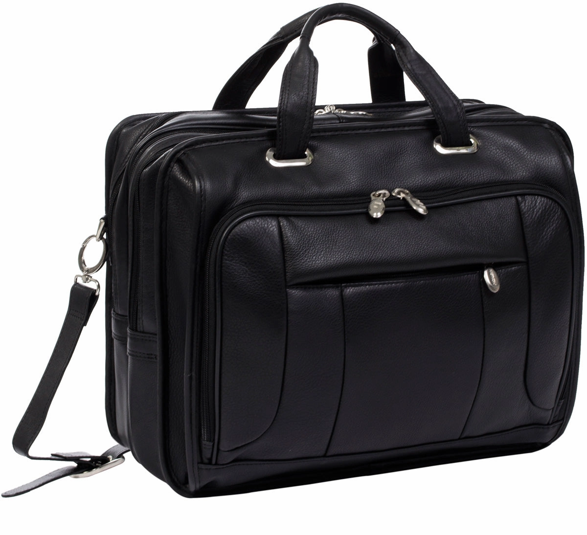 Mcklein S Series River West Leather Fly-Through 17In Laptop Case
