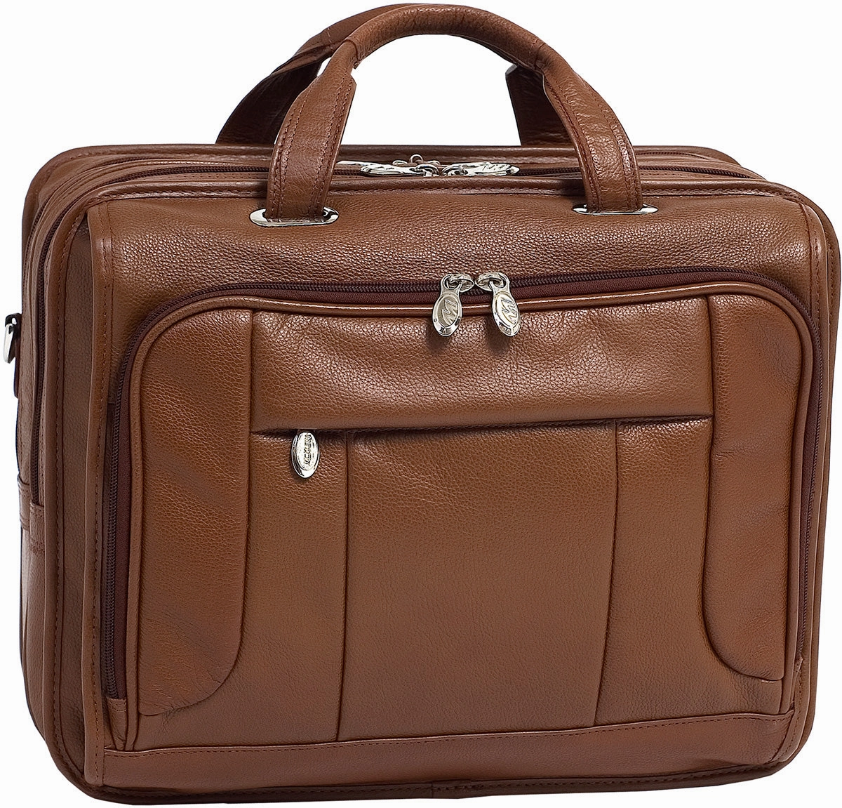 Mcklein S Series River West Leather Fly-Through 17In Laptop Case