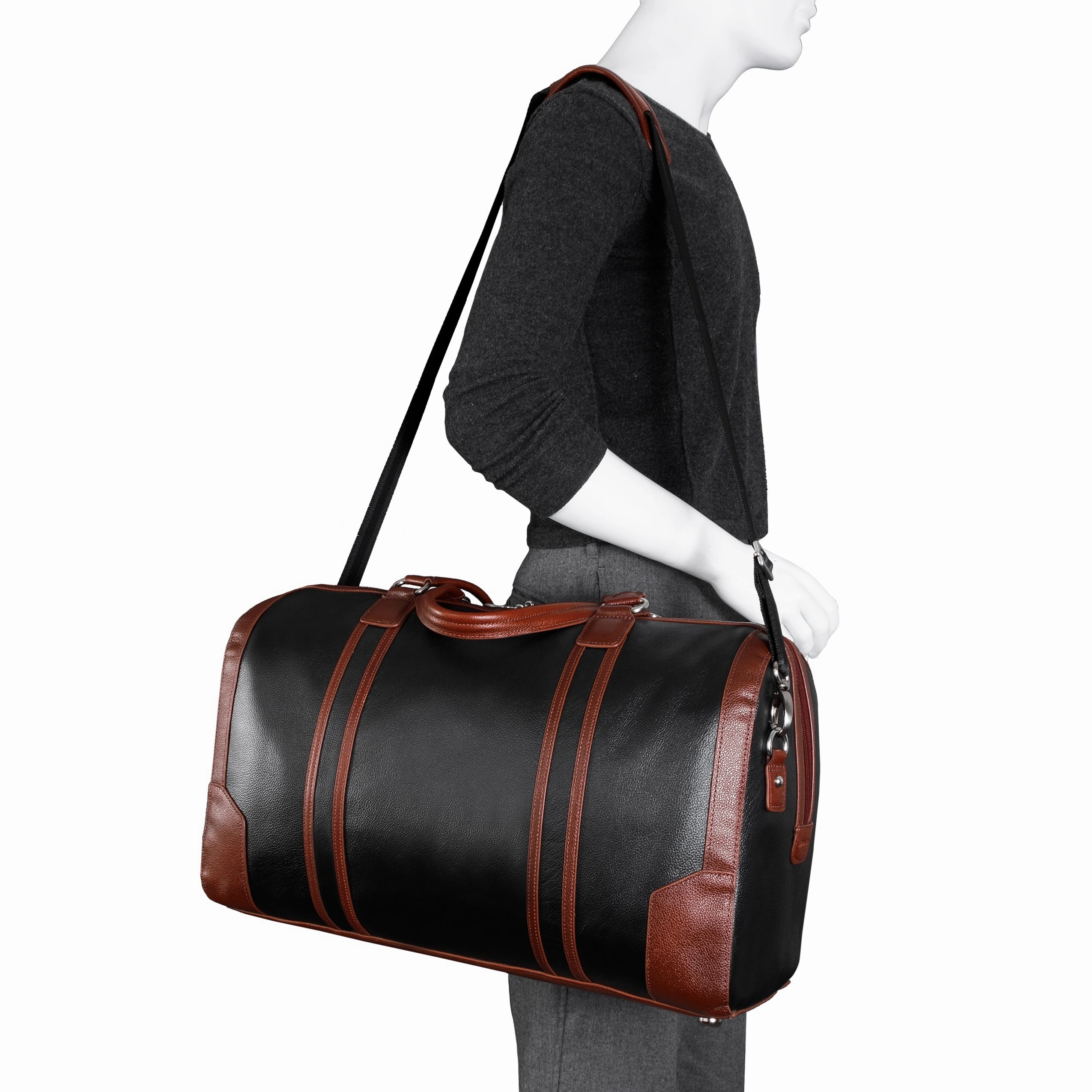 McKlein USA Kinzie 20" Leather Two-Tone Tablet Carry-All Duffel
