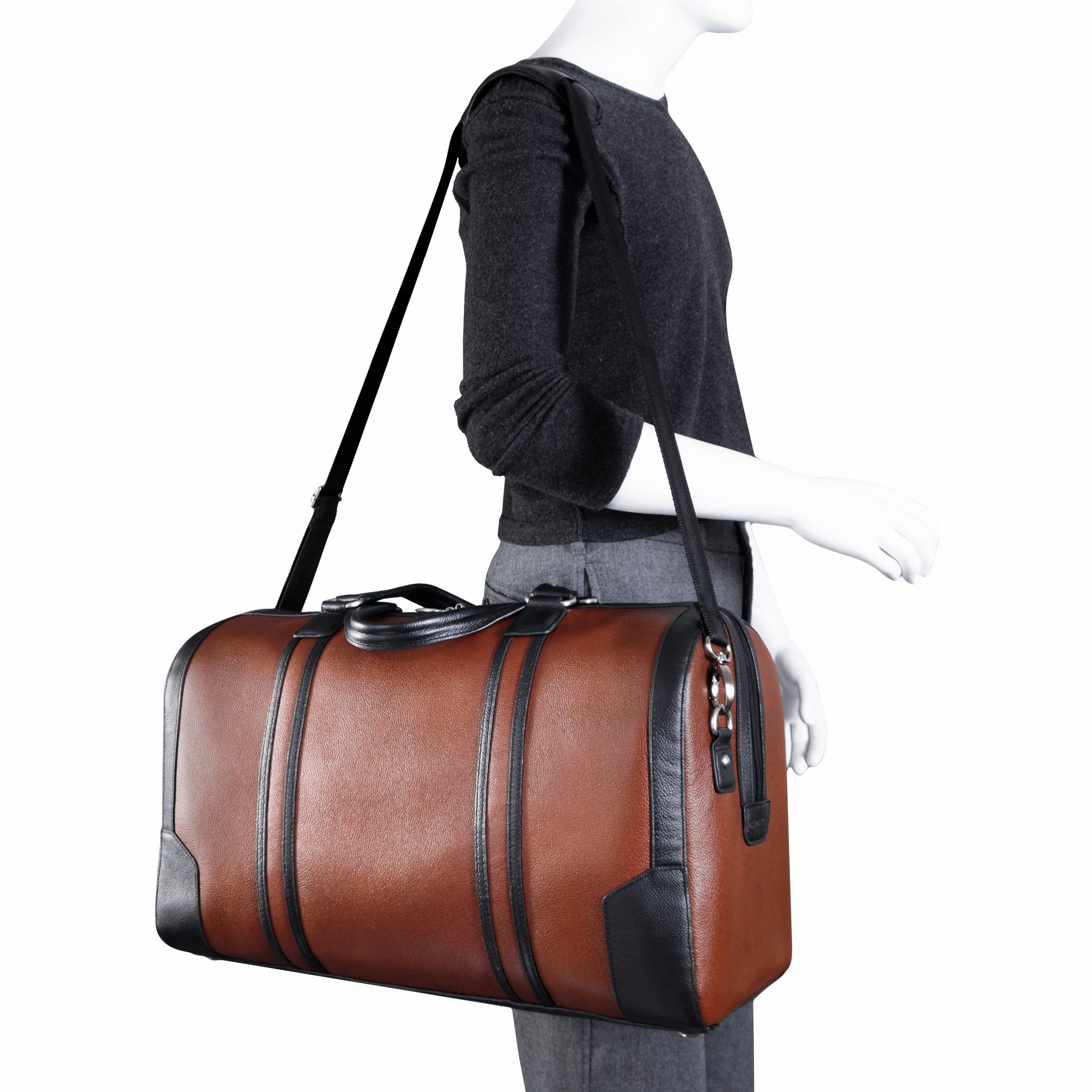 McKlein USA Kinzie 20" Leather Two-Tone Tablet Carry-All Duffel