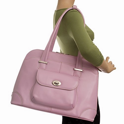 McKlein, W Series, Avon, Top Grain Cowhide Leather, 15" Leather Ladies' Laptop Briefcase, Pink (96659)