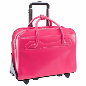 Mcklein Willowbrook Fuchsia Detachable-Wheeled Ladies' Briefcase (94983)