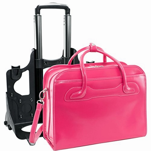 Mcklein Willowbrook Fuchsia Detachable-Wheeled Ladies' Briefcase (94983)