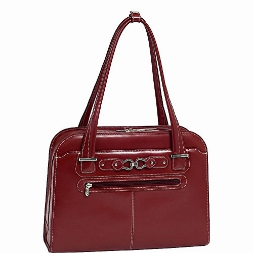 Mckleinusa Oak Grove 96636 Red Leather Fly-Through Checkpoint-Friendly Ladies' Briefcase