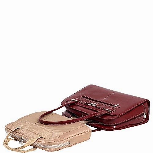 Mckleinusa Oak Grove 96636 Red Leather Fly-Through Checkpoint-Friendly Ladies' Briefcase