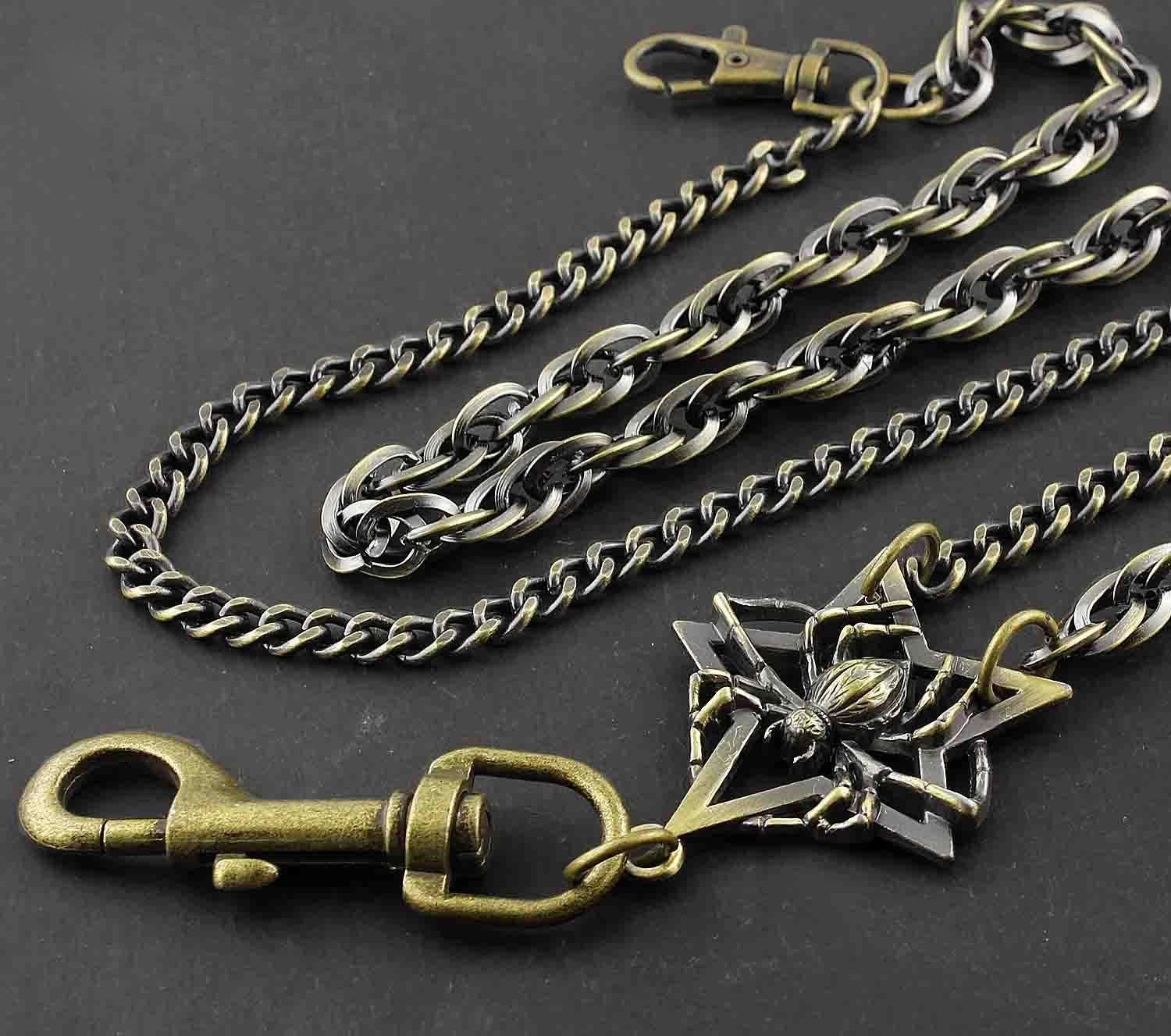 Metal Brass Spider Wallet Chain Cool Punk Rock Biker Trucker Wallet Chain Trucker Wallet Chain for Men