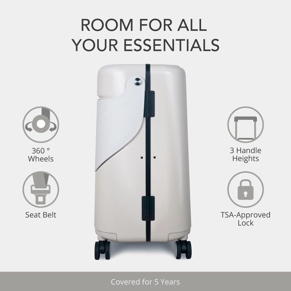 MiaMily 4-Wheel Carry On Luggage with Seat for Kids with Seat Belt