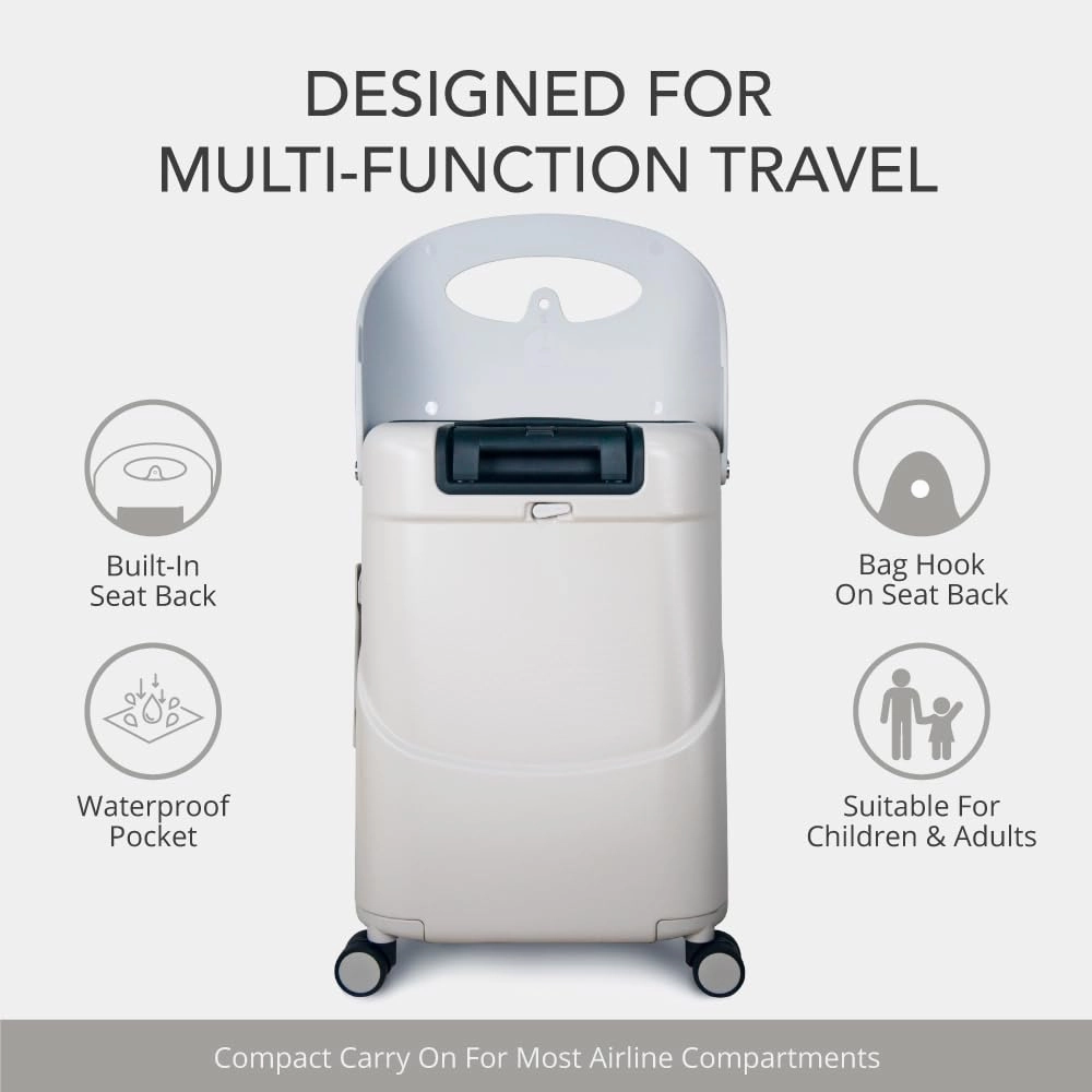 MiaMily 4-Wheel Carry On Luggage with Seat for Kids with Seat Belt