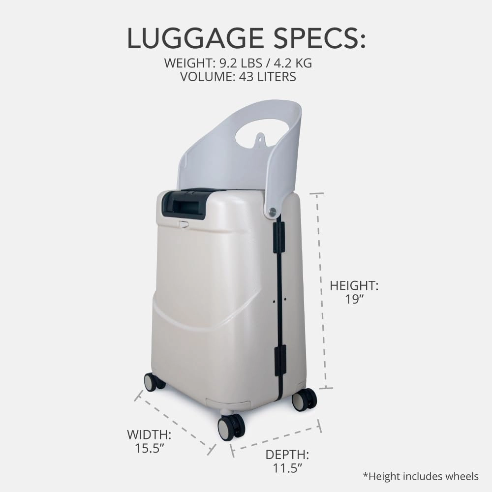 MiaMily 4-Wheel Carry On Luggage with Seat for Kids with Seat Belt