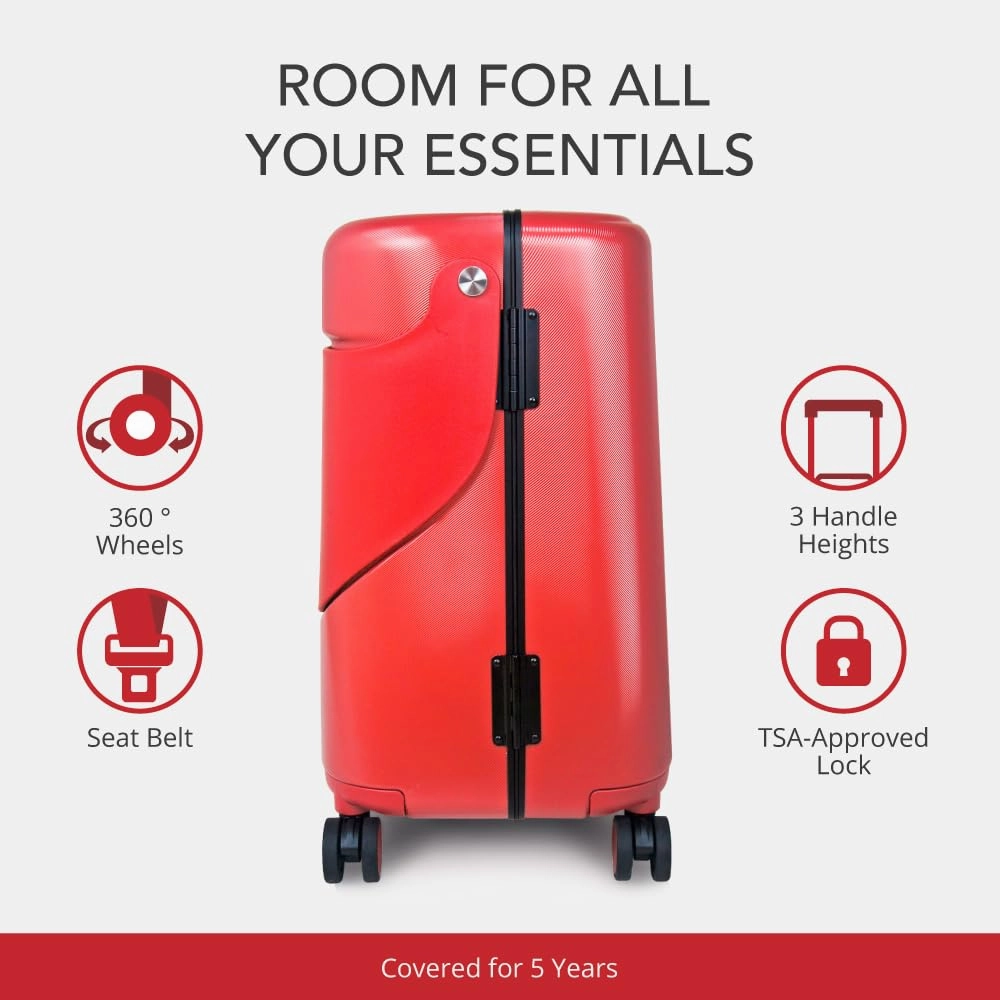 MiaMily 4-Wheel Carry On Luggage with Seat for Kids with Seat Belt