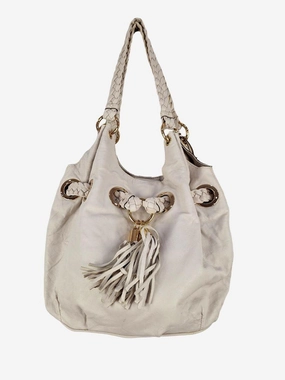Michael Kors Cream Slouchy Braided Handbag