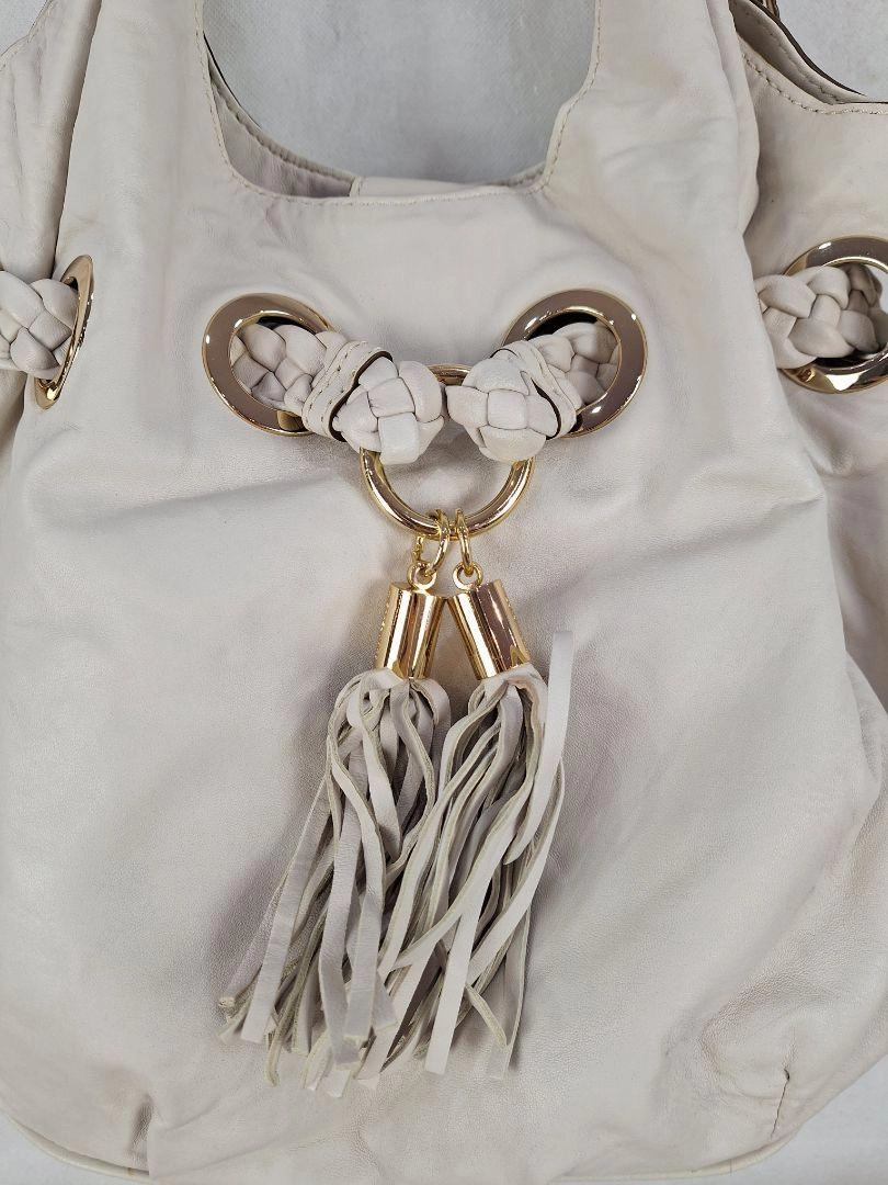 Michael Kors Cream Slouchy Braided Handbag