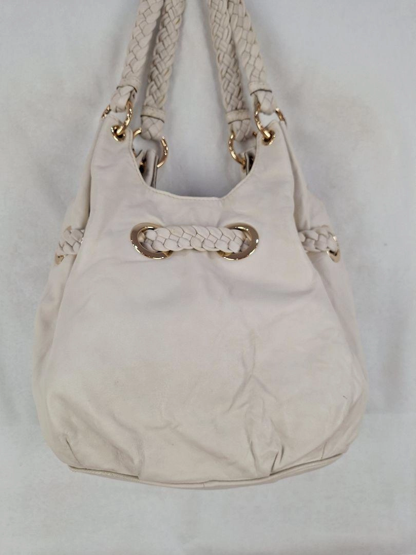 Michael Kors Cream Slouchy Braided Handbag