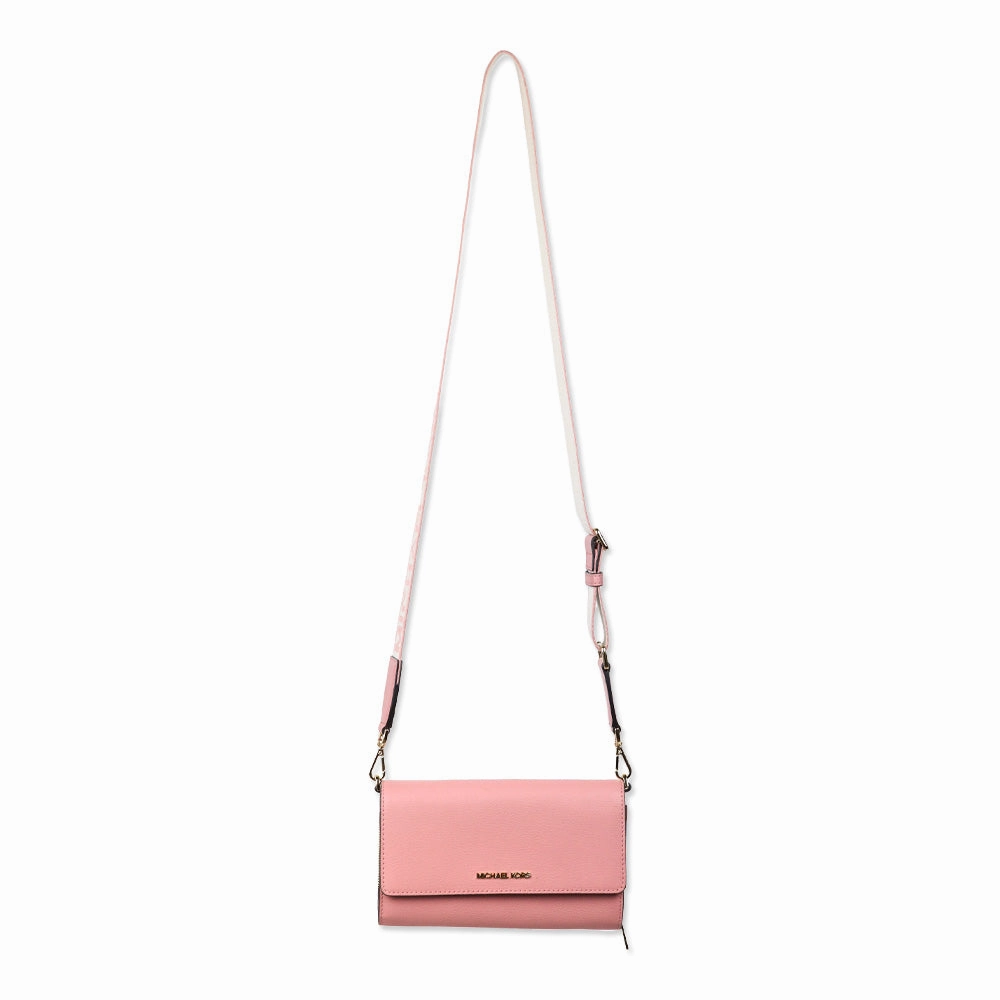 Michael Kors Jet Set Large Pink Leather Crossbody Bag
