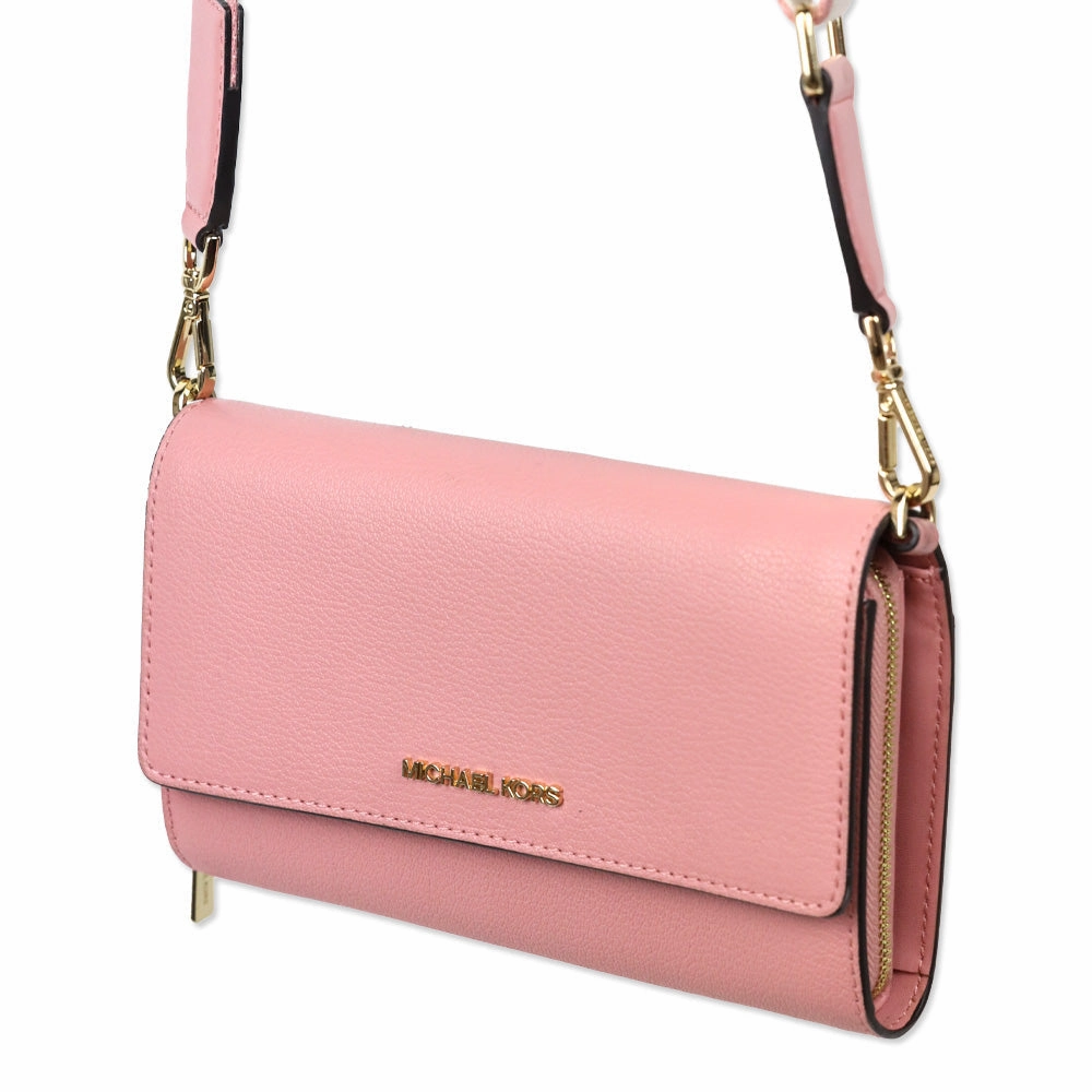 Michael Kors Jet Set Large Pink Leather Crossbody Bag
