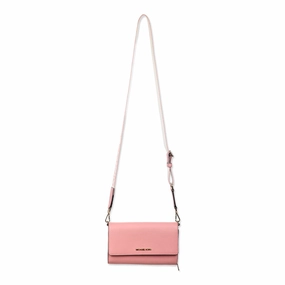 Michael Kors Jet Set Large Pink Leather Crossbody Bag