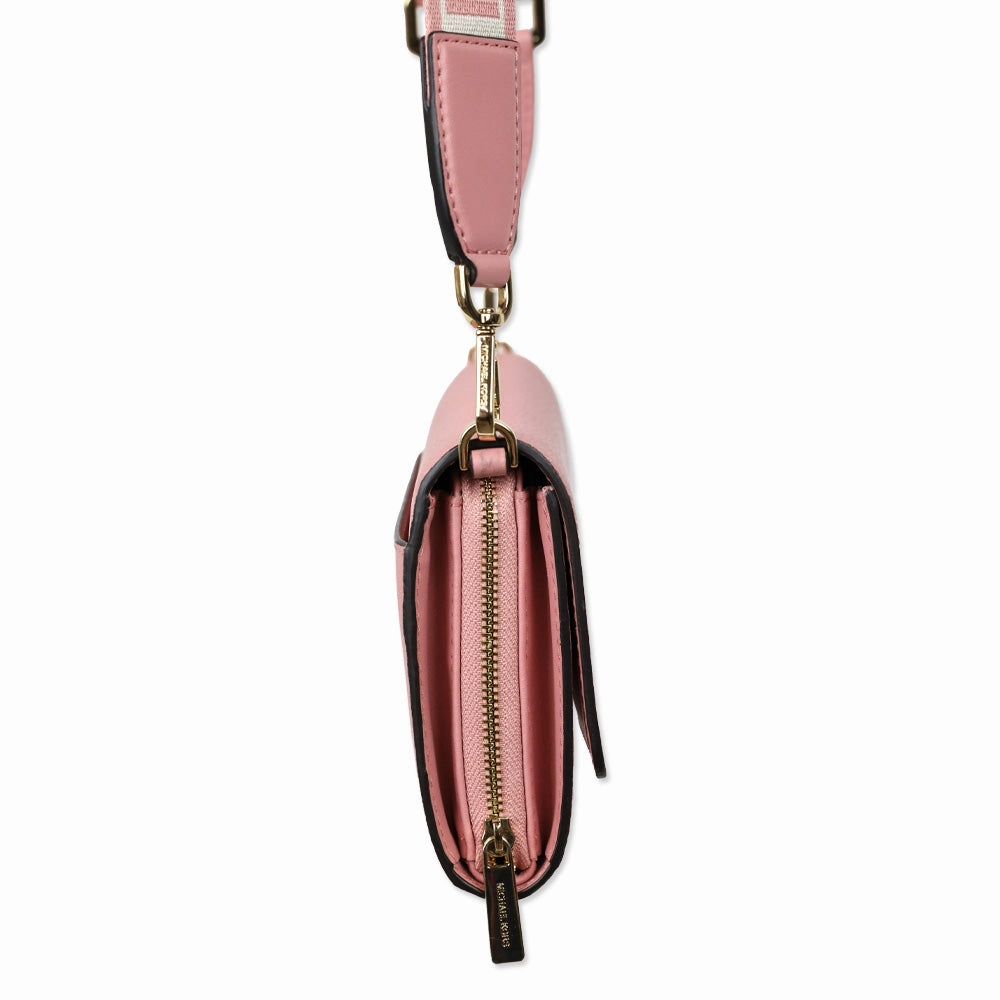 Michael Kors Jet Set Large Pink Leather Crossbody Bag