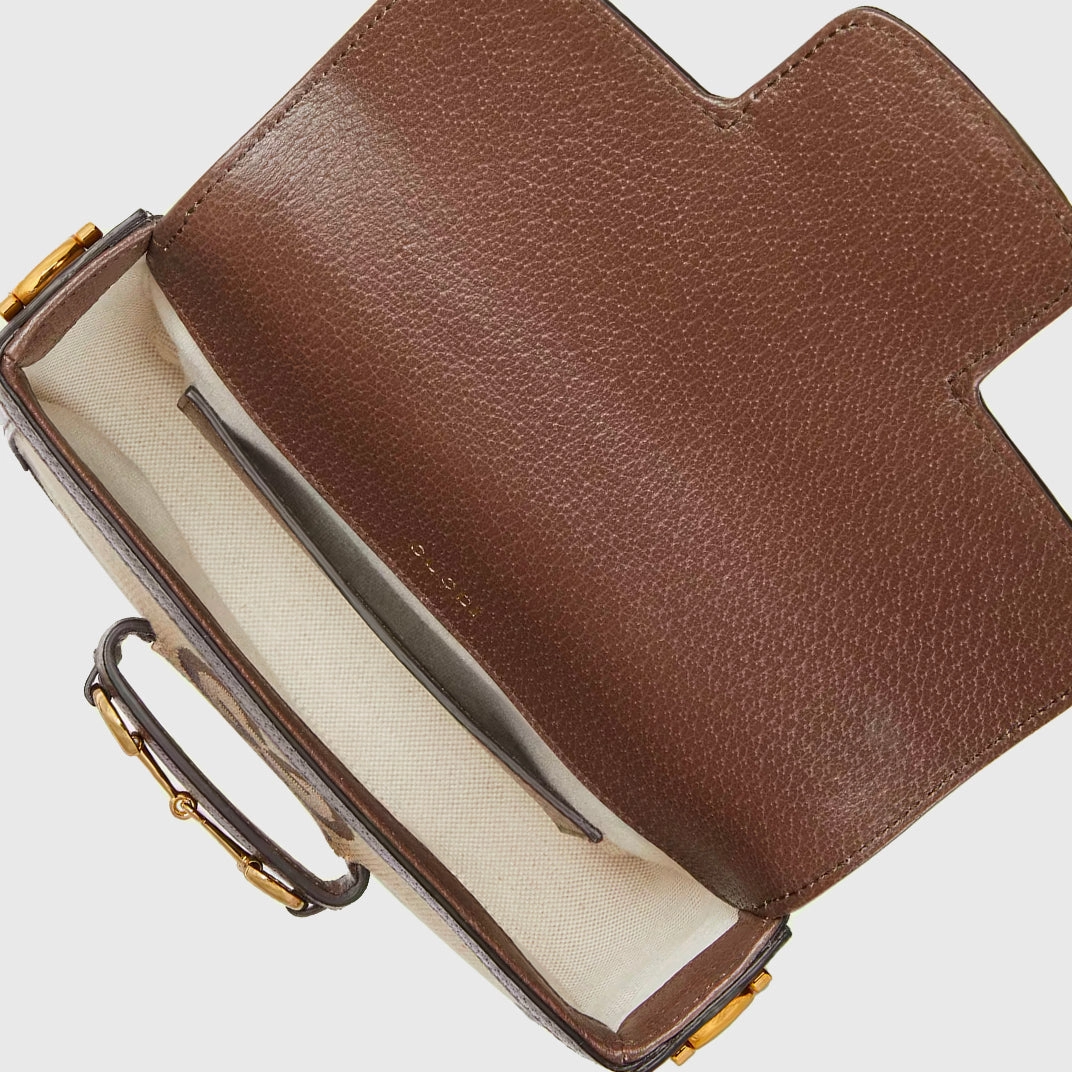 Mini Horsebit 1955 Jumbo GG Crossbody Bag in Brown