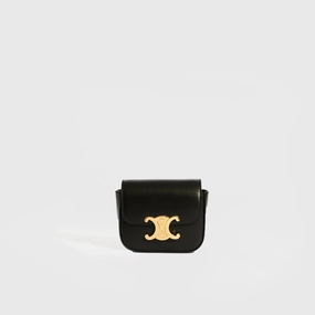 Mini Triomphe Crossbody Bag in Black