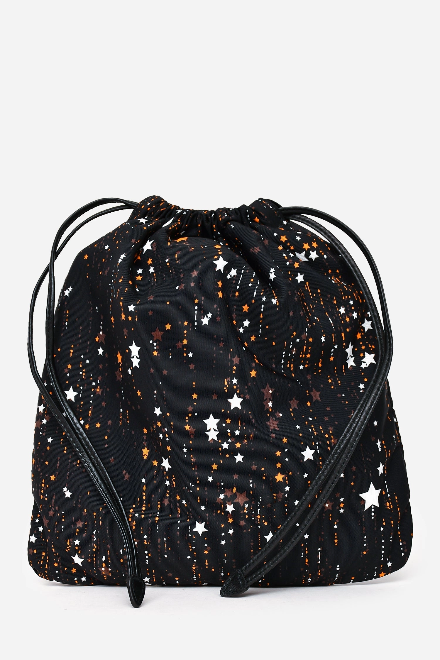 Miu Miu Black/Brown Star Printed Drawstring Pouch