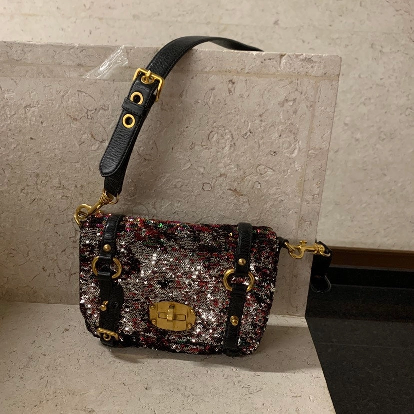 Miu Miu Sequined Mini Crossbody Bag Multicolor