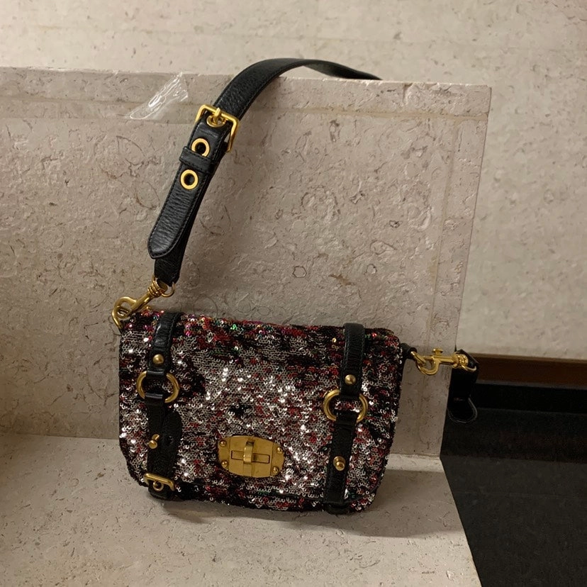 Miu Miu Sequined Mini Crossbody Bag Multicolor