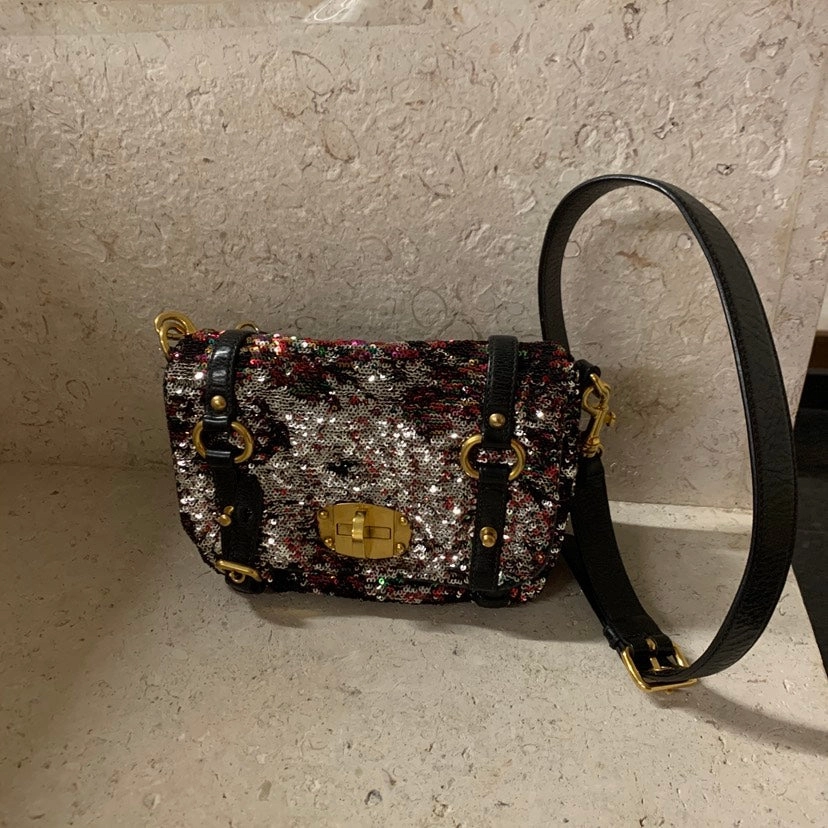 Miu Miu Sequined Mini Crossbody Bag Multicolor