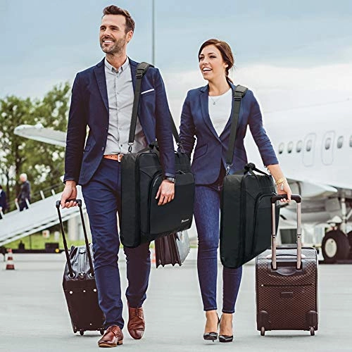 Modoker Suit Luggage Garment Bag with Shoulder Strap, Suit Carry on Bag Hanging Suitcase Black Garment Bags for Men Women Business Travel