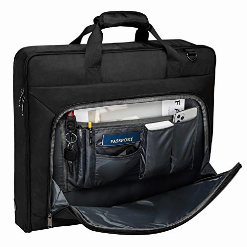 Modoker Suit Luggage Garment Bag with Shoulder Strap, Suit Carry on Bag Hanging Suitcase Black Garment Bags for Men Women Business Travel