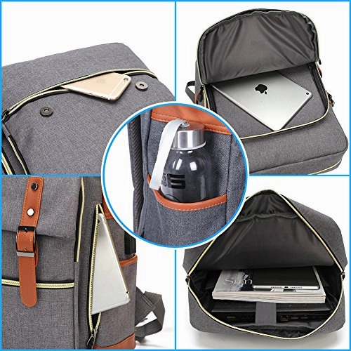 Modoker Vintage Laptop Backpack for Women Men,School College Backpack with USB Charging Port