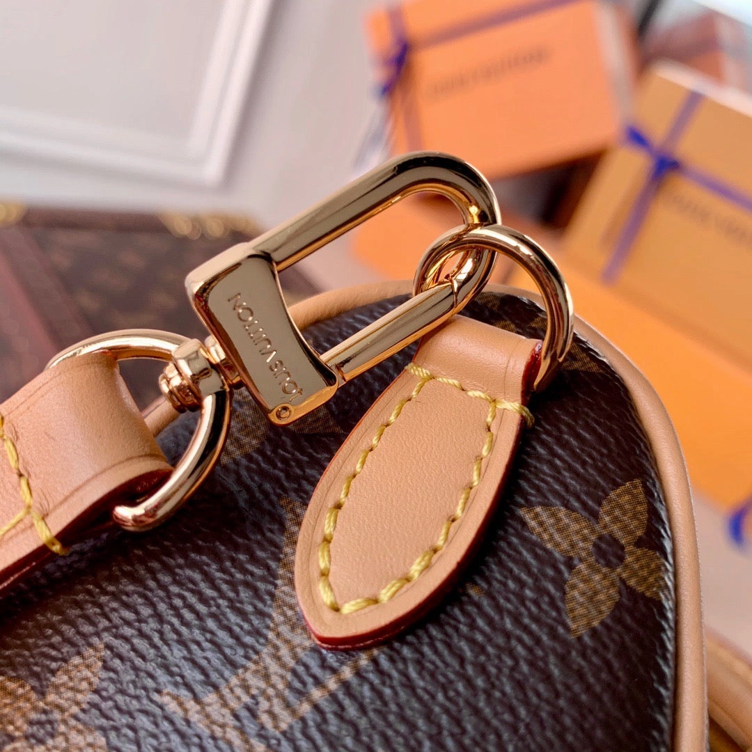 Monogram Nano Speedy Leather Crossbody Bag for Women