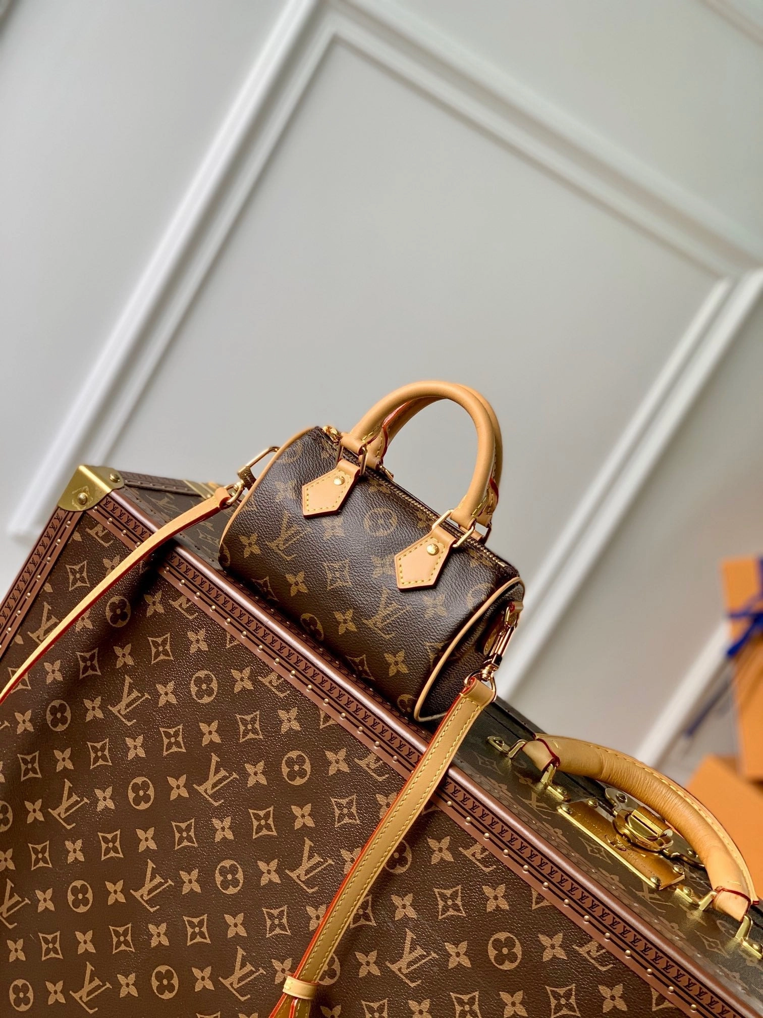 Monogram Nano Speedy Leather Crossbody Bag for Women