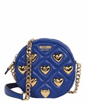 Moschino Heart Studs Quilted Crossbody Bag Womens 7508-8002-0296