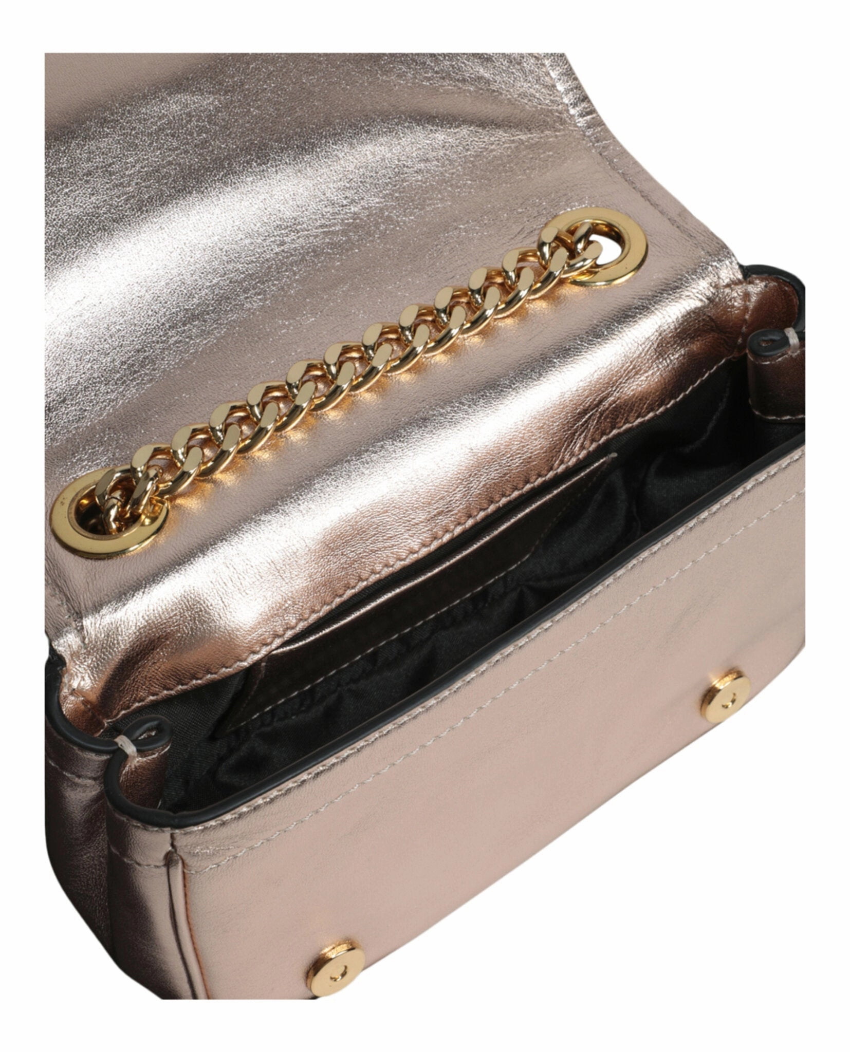 Moschino Metallic Leather Crystal-Embellished Logo Crossbody Bag 7442-8011-1225
