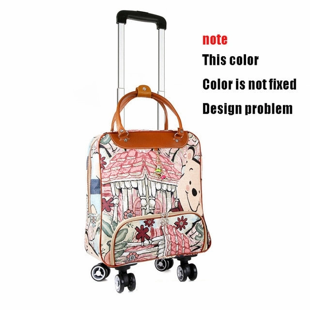 Mulheres Saco Da Bagagem De Rolamento, Cabine Mala De Viagem, Caixa Do Trole Leve, Moda-Carry Ons