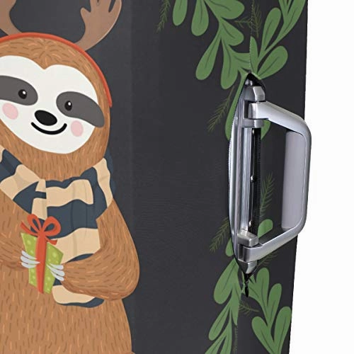 My Daily Cute Antlers Sloth Christmas Luggage Cover Fits 30-32 Inch Suitcase Spandex Travel