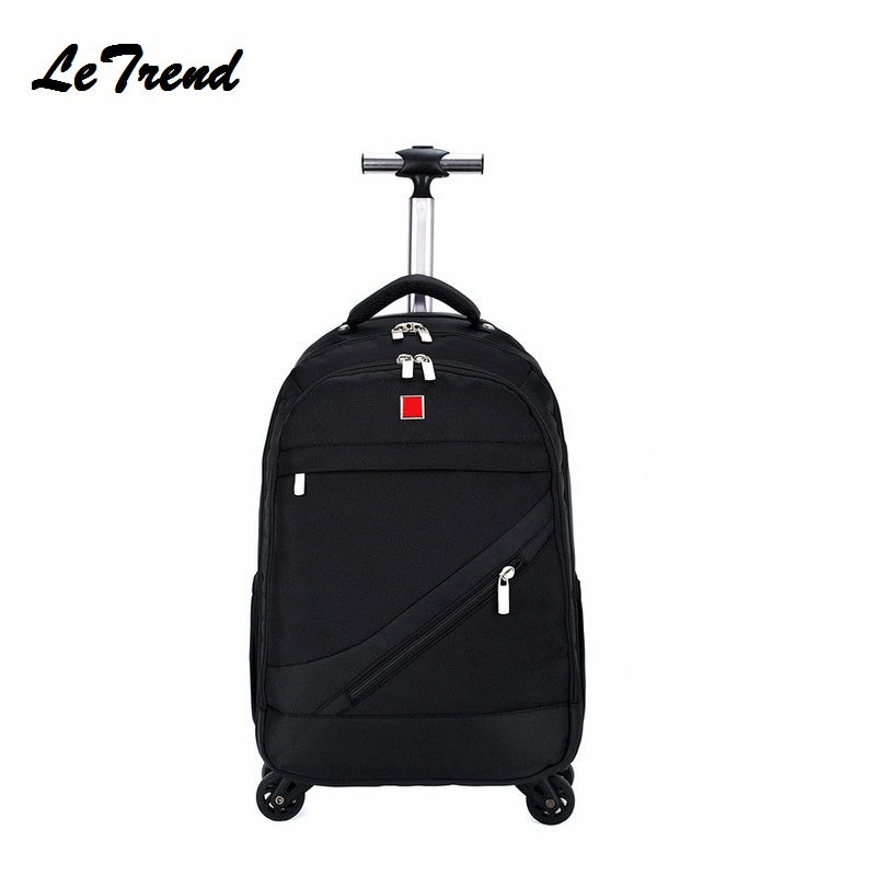 New Business Rolling Luggage Spinner Backpack Shoulder Travel Bag Casters Trolley Carry On Wheels