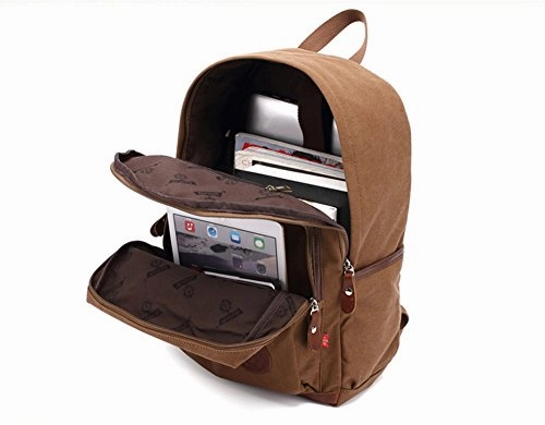 New Cotton Canvas 15" Laptop Backpack Casual Travel Backpack School Bag (black)