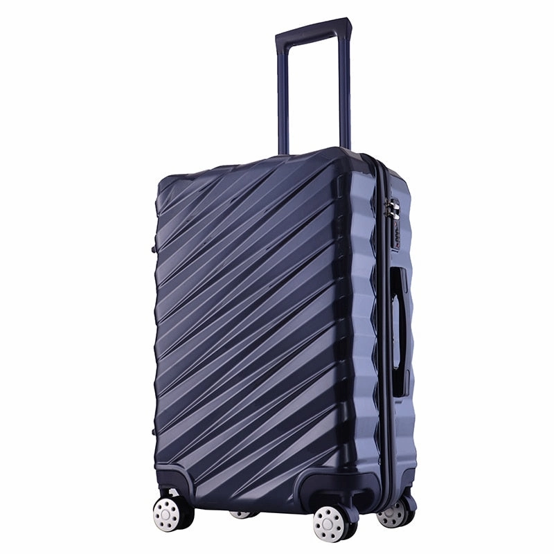 New Fashion Zipper Abs Pc Case Rolling Luggage Spinner Suitcases Wheel 20 Inch Business Carry On