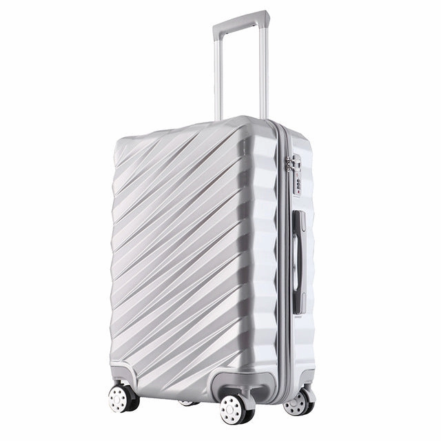 New Fashion Zipper Abs Pc Case Rolling Luggage Spinner Suitcases Wheel 20 Inch Business Carry On