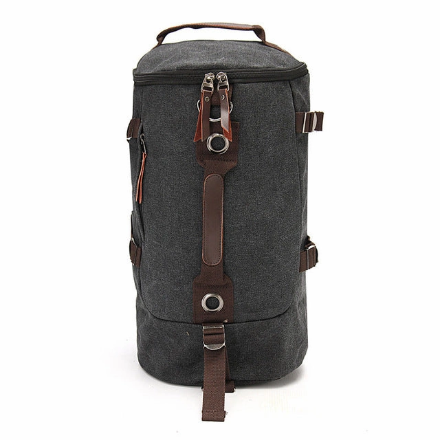 New Mens Vintage Novelty Brown Canvas Duffel Backpack Camping Gym Shoulder Bag Luggage Hand Bag