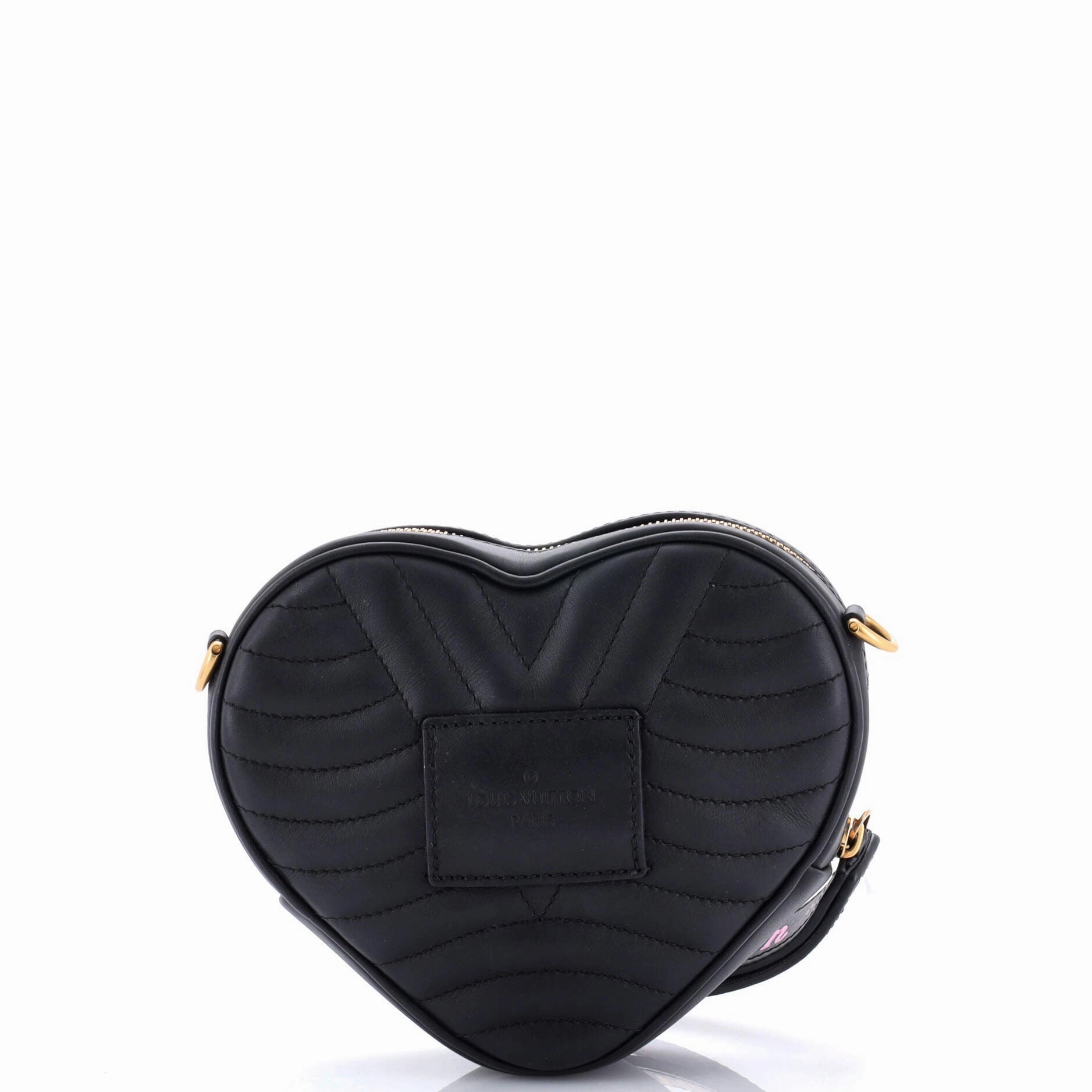 New Wave Heart Crossbody Bag Quilted Leather