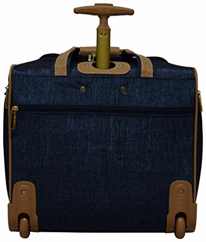 Nicole Miller Underseat Luggage Collection - Small Lightweight 15 Inch Under Seat Bag - Briefcase for Women - Carry On Suitcase with 2- Rolling Spinner Wheels (Paige Navy)