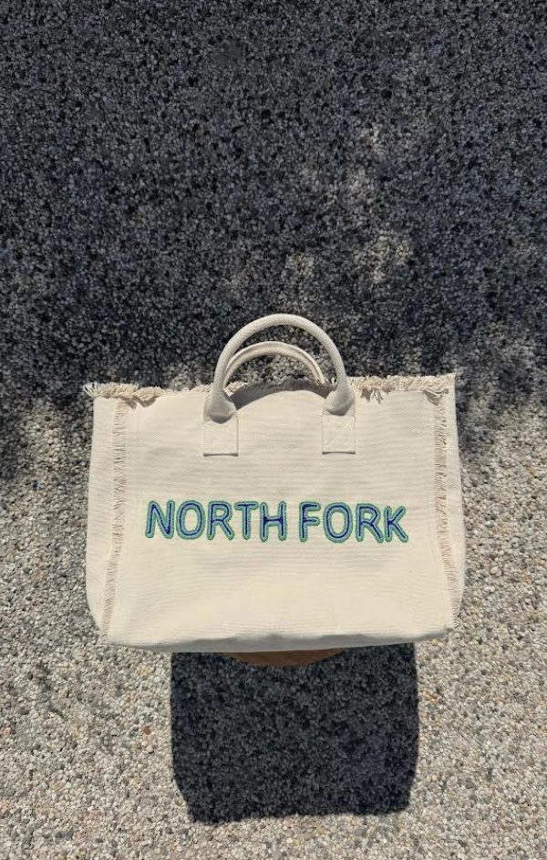 North Fork Beaded Letter Canvas Tote