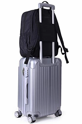Nylon Casual Travel Daypack Backpack With 15.6 Inch Laptop Compartment, With Trolley Strap, Large
