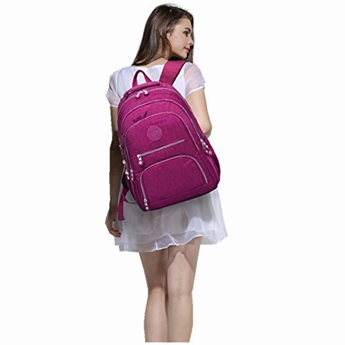 Nylon Casual Travel Daypack Lightweight Sports Laptop Backpack Purse for Women Waterproof Medium