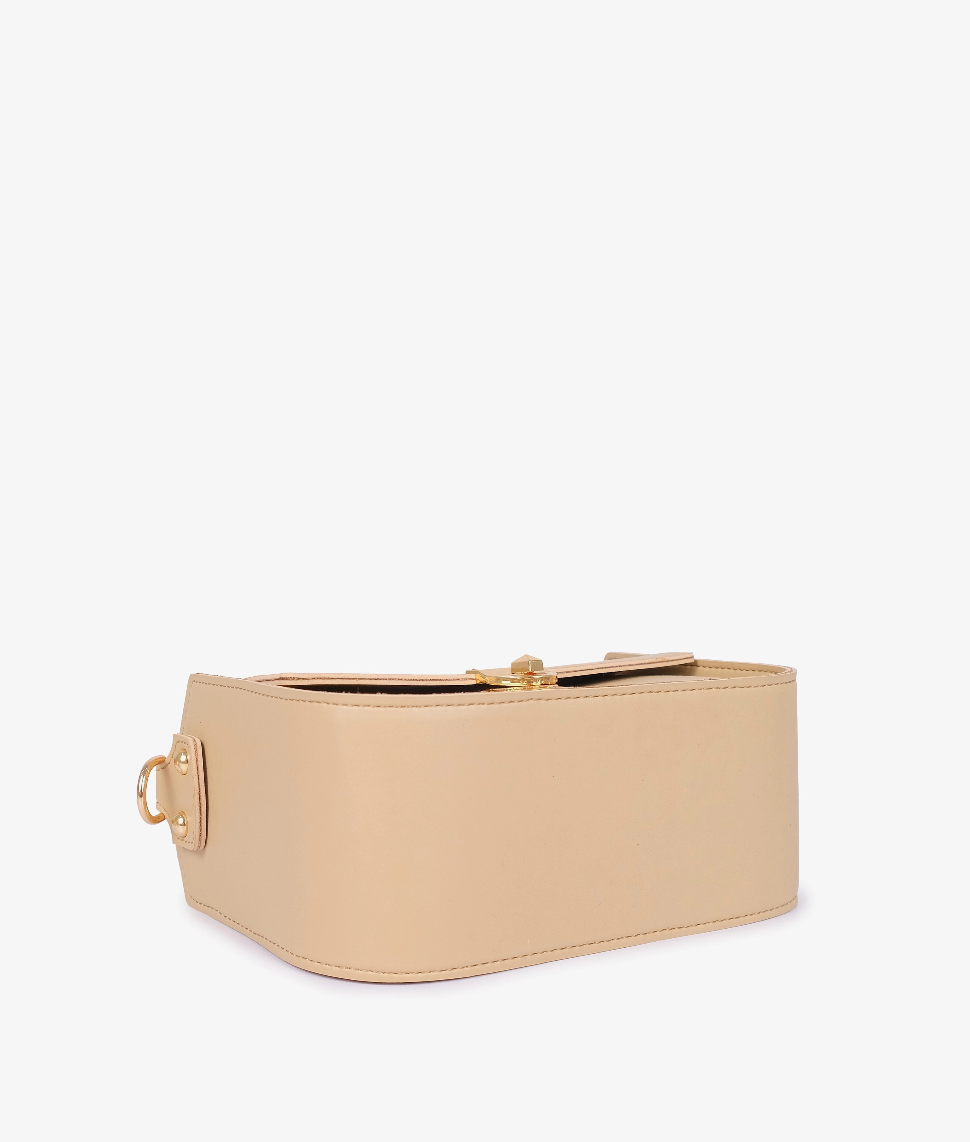 Off-white saddle bag with twist lock