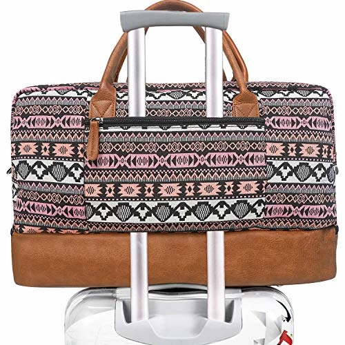 Oflamn Weekender Bag for Women Carry-On Luggage Bohemianstyle Duffle Bag Overnight Bags 3-4 Day' Travel Bags with Separated Shoes Compartment